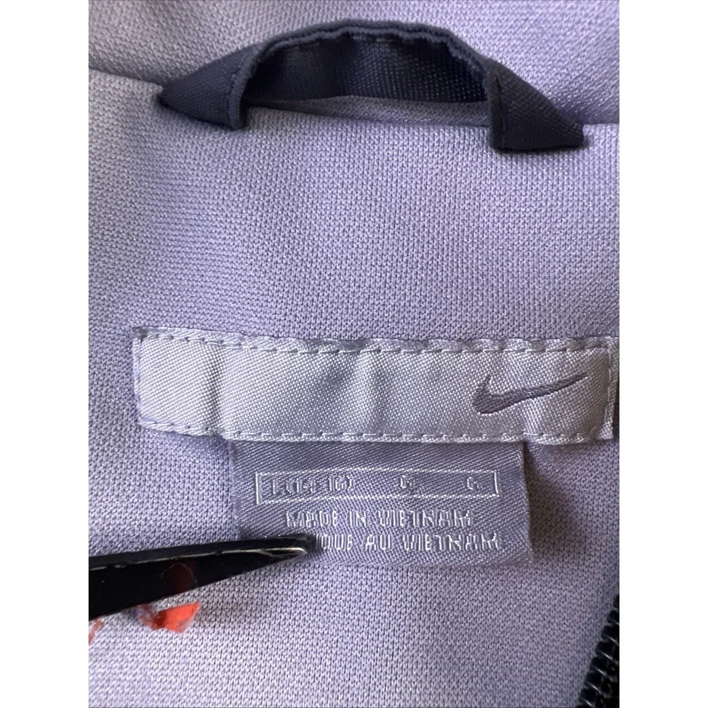 Vintage Nike Track Jacket Women's L 14-16 Full Zip Spellout 90s Gray Gym‎ Train